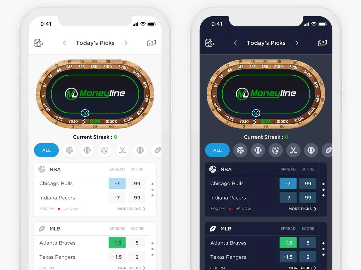 Sports betting app design